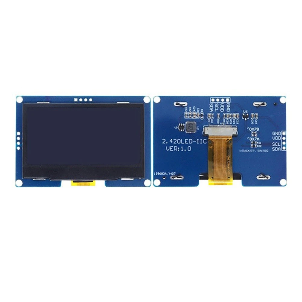 SSD1309 Based 2.42 Inch For OLED Display 128x64 Pixels IIC Interface for Arduino Compatible Boards and Development Kits