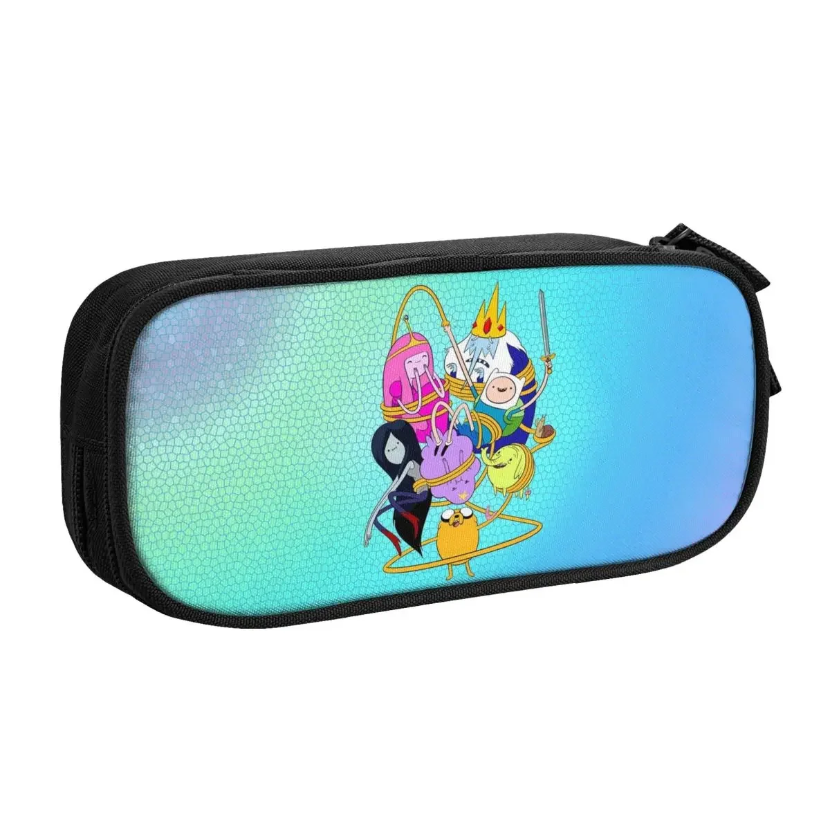 Cartoon Adventure Time Finn Jake Big Capacity Pencil Pen Case Office College School Large Storage Bag Pouch Holder Box Organizer