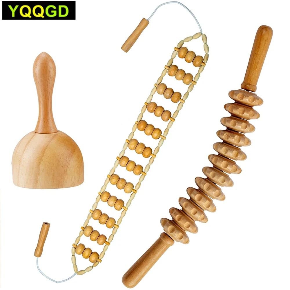 Maderoterapia Kit,Wood Therapy Massage Tools,Wood Swedish Cup & Roller Rope,Wooden Therapy Lymphatic Anti Cellulite