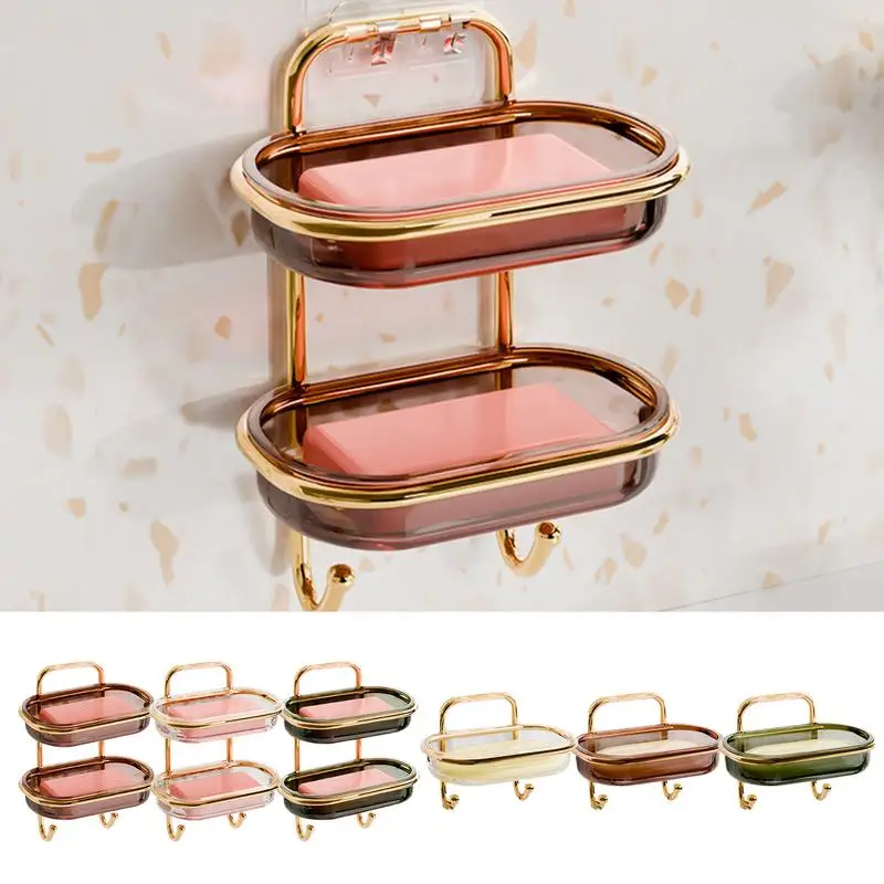 Soap Dish for Shower Wall Adhesive Soap Dish Holder Easy Drainage Soap Saver for Home Kitchen Bathroom Shower Soap Tray