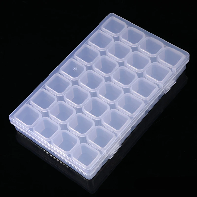 28 Grids Plastic Storage Box Separate Slots Nail Rhinestone Jewelry Beads Compartment Adjustable Display Case Organizer Boxes