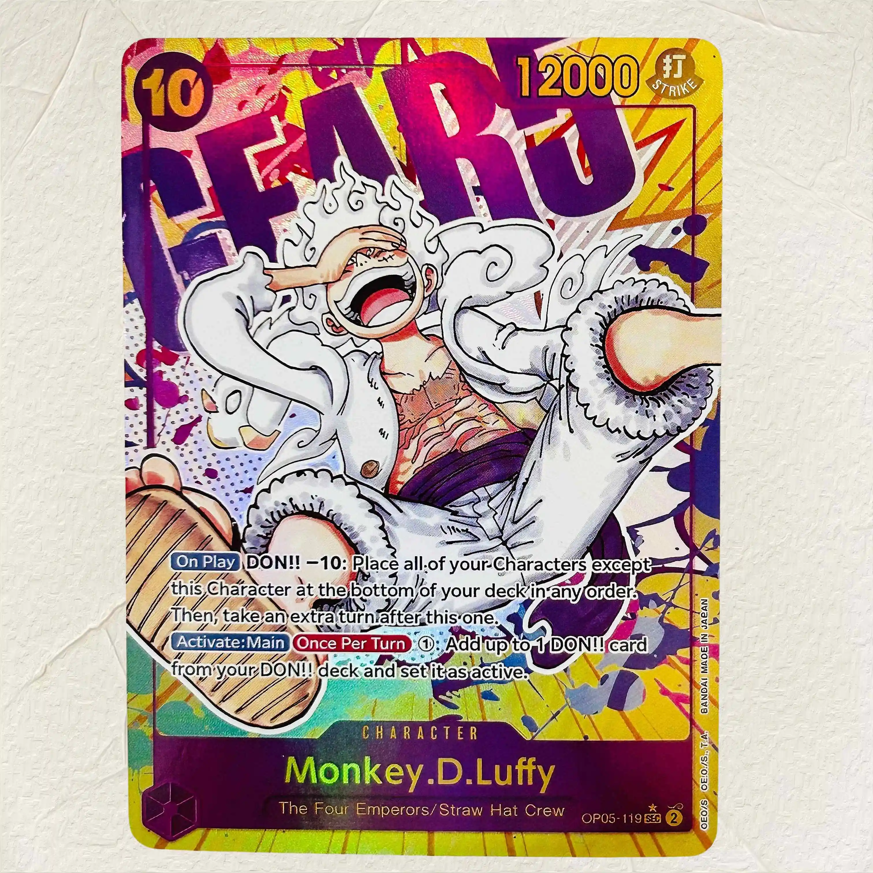 DIY One Piece Monkey D. Luffy OP05-119 Holografische Texturkarten Englische Version Perfekter Zustand Klassisches Anime-Sammelkartenspiel