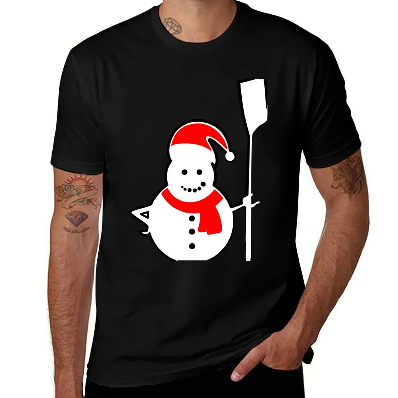 Rowing Santa Snowman T-Shirt sublime baggy shirts mens shirts graphic tee