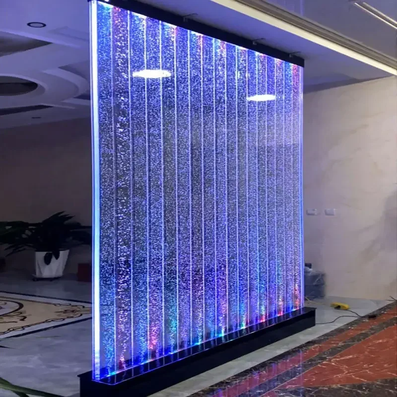 

l Waterfall decoration wall partition divider indoor acrylic water bubble curtain wall