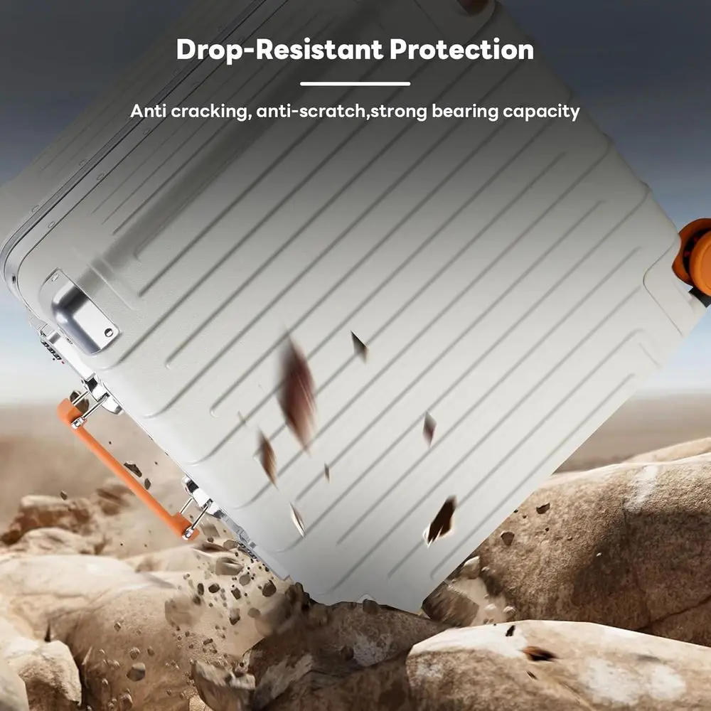 أمتعة دوارة صلبة معتمدة من TSA مقاس 18 بوصة مع حامل USB وحامل أكواب، حقيبة حمل خفيفة الوزن ذات 8 عجلات #3