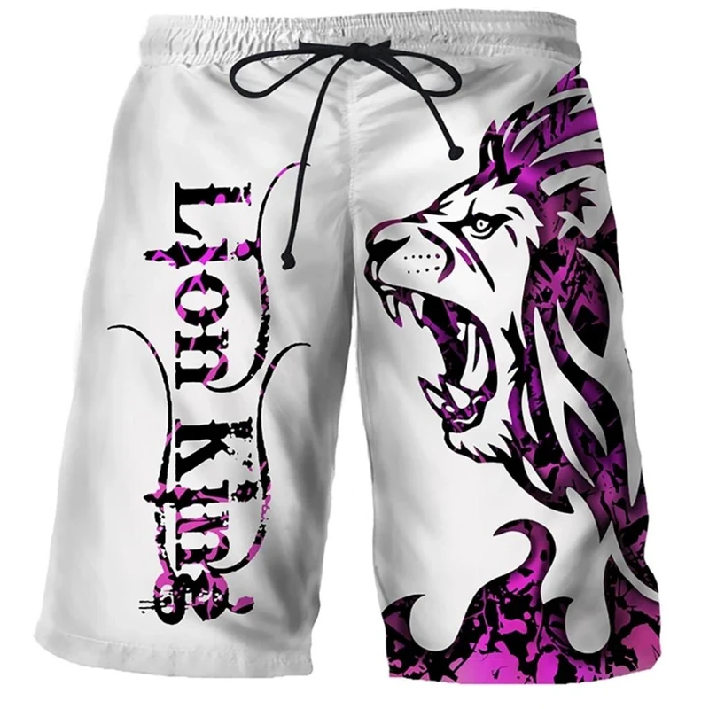 3D-Druck Tier-Löwen-Sport Schnelltrocknende Atmungsaktive Herren- und Damenhose Outdoor-Lauf-Fitness Lockere Streetwear Lässige Urlaubs-Übergrößen-Shorts – Detail 3