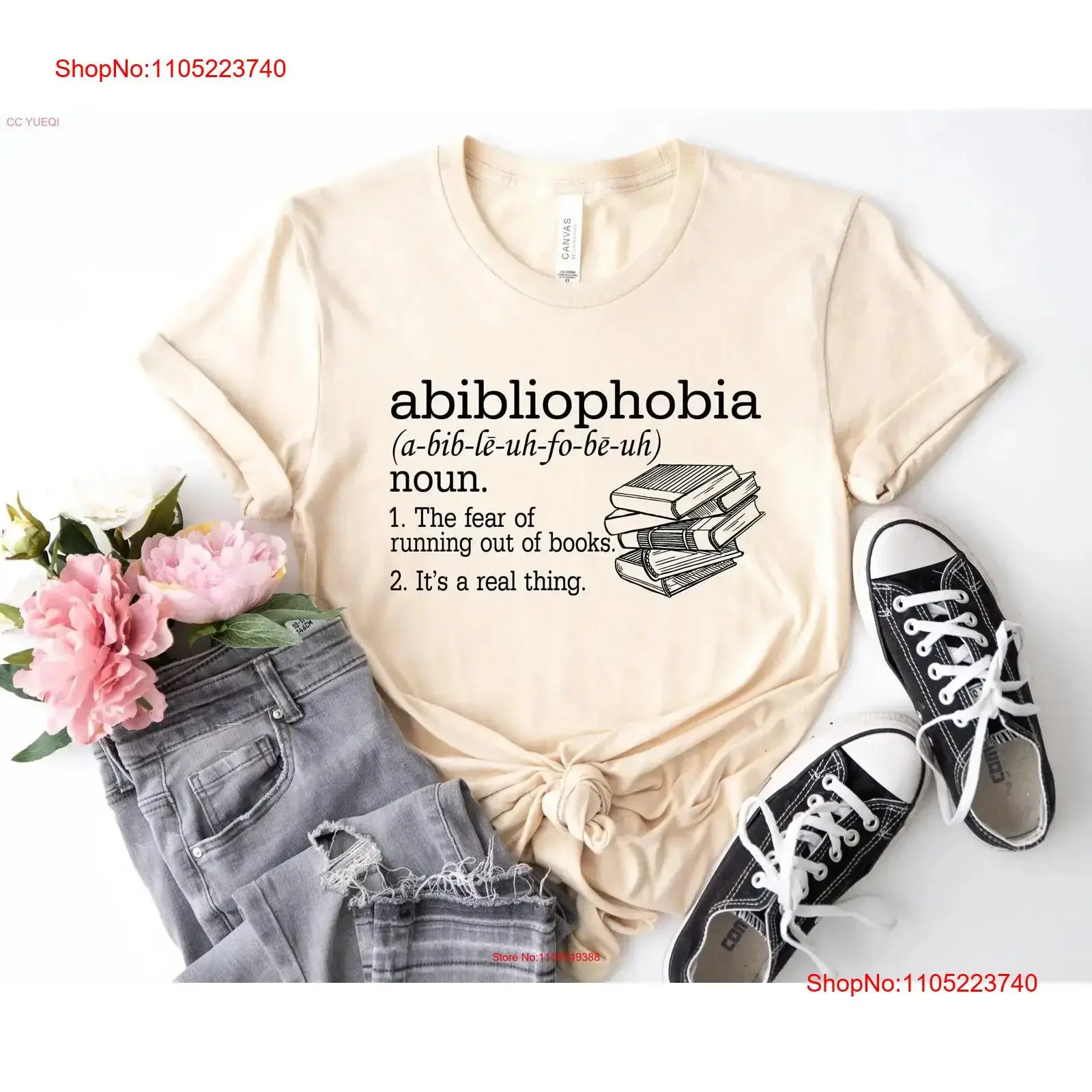 

Abibliophobia T Shirt Book lover gift tee Bookworm gifts Reading English teacher Reader for men Women vintage Washed Versatile