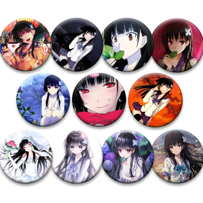 

Cute Anime Girl Sanka Rea Brooches Round Tinplate Pins Fashion Jewelry Accessories Cartoon Badge for Backpack Decoration Gifts