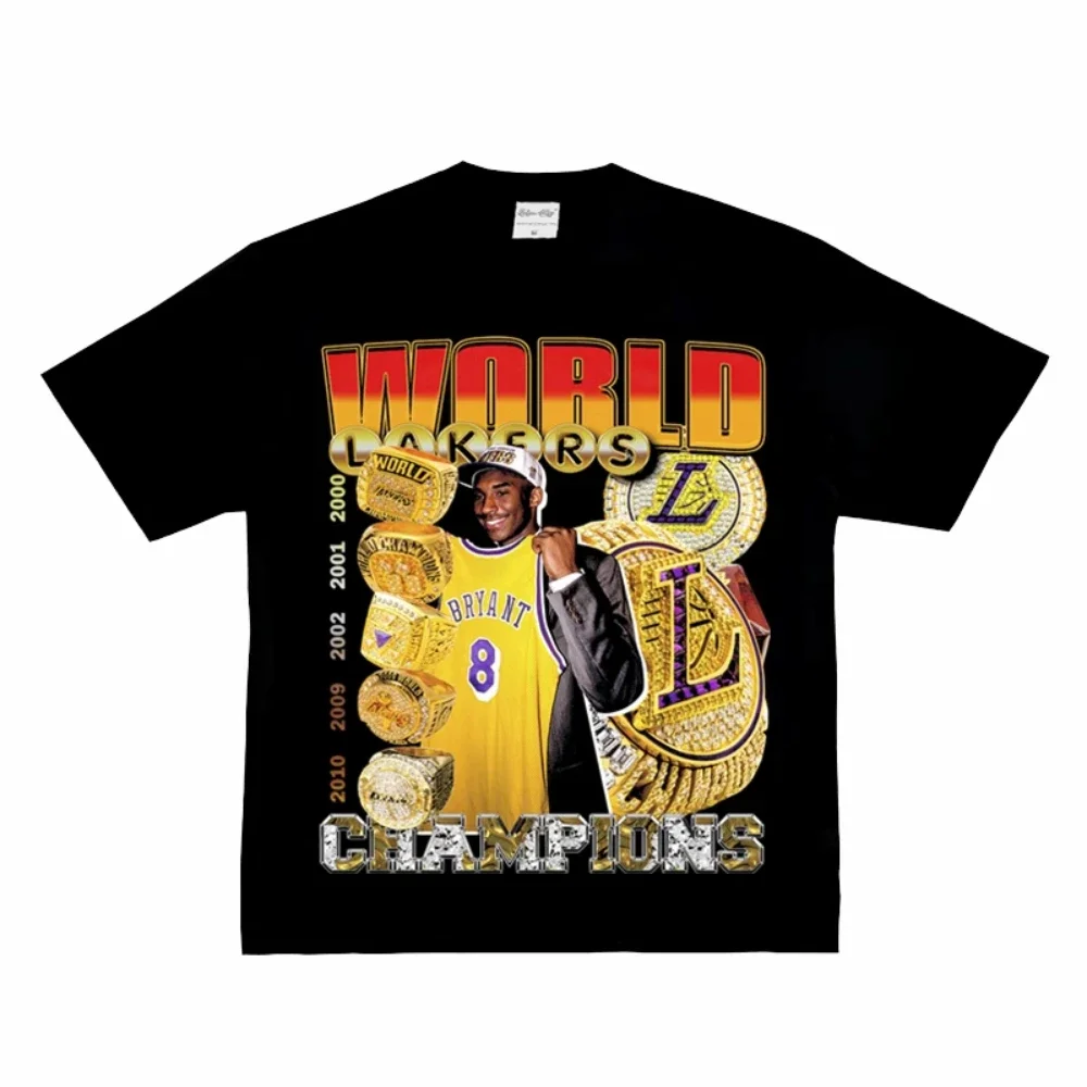 Classic Basketball Star Kobe Bryant Men's Women'sT-shirts PrintedT-shirts StreetwearT-shirts Cotton Oversized Y2k Hip-hop Summer