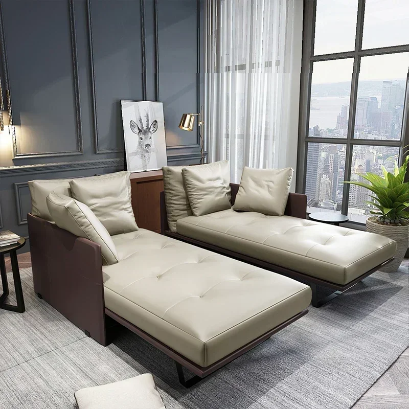 TAO European Art-Sofa Recliner Leather Sofa Single Chaise Sofa Bed Bedroom Furniture
