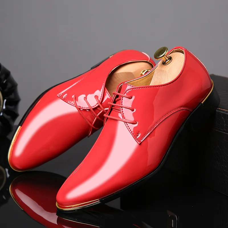 Big Size Men Formal Shoes Buckle Dress Shoes Pointed Toe Work Flats