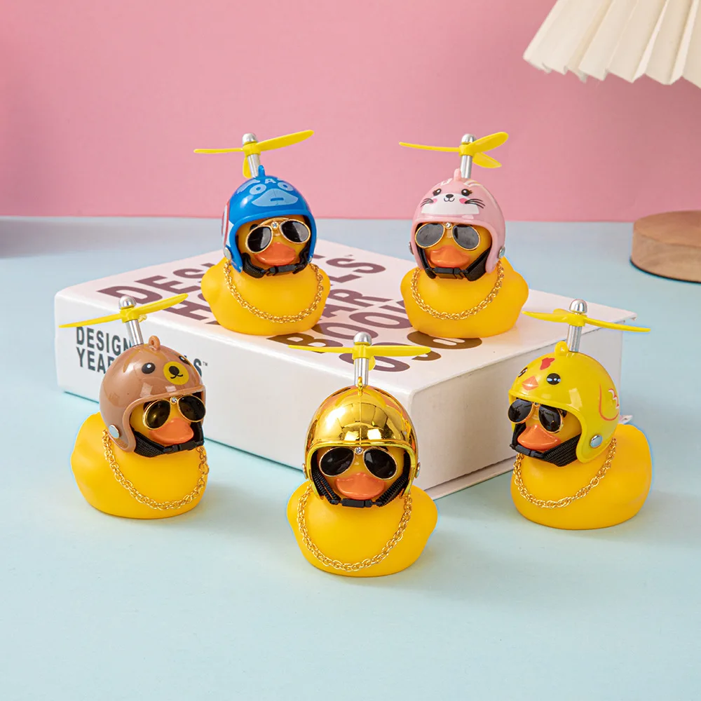 motor Small Yellow Duck Motorcycle Decoration Airscrew Helmet Standing Duck Broken Wind Ducky For Bicycle Motor Riding Cycling