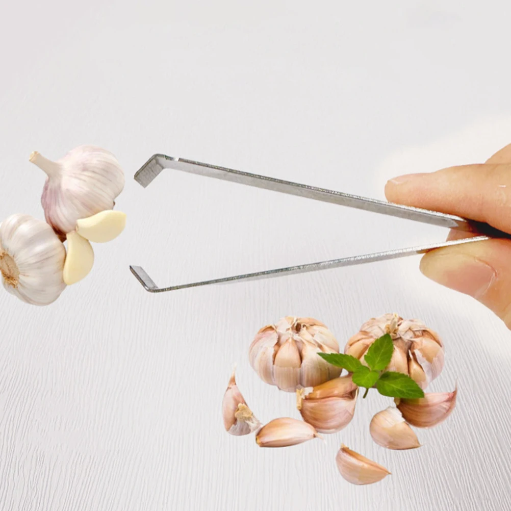

2pcs Stainless Steel Garlic Peeler Tweezer Tool for Easy Peel Skin without Smell Reusable Kitchen Vegetable Fruit Gadget