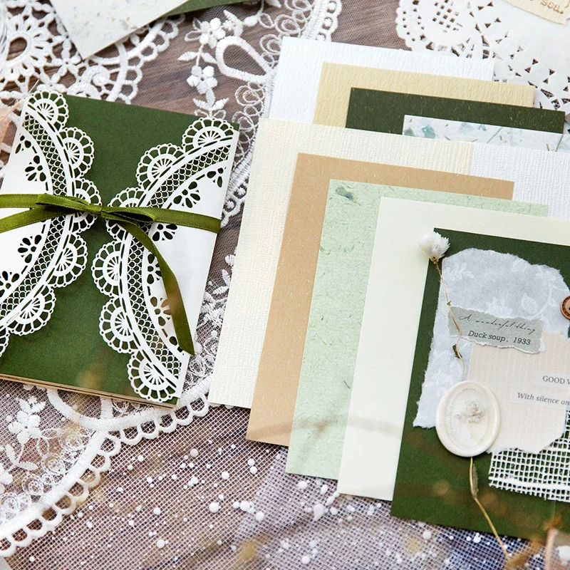 30pcs Paper Pad Lace Hem Series Hollow Vintage Collage Lace Journal Decoration 6 Styles Optional Paper Vintage