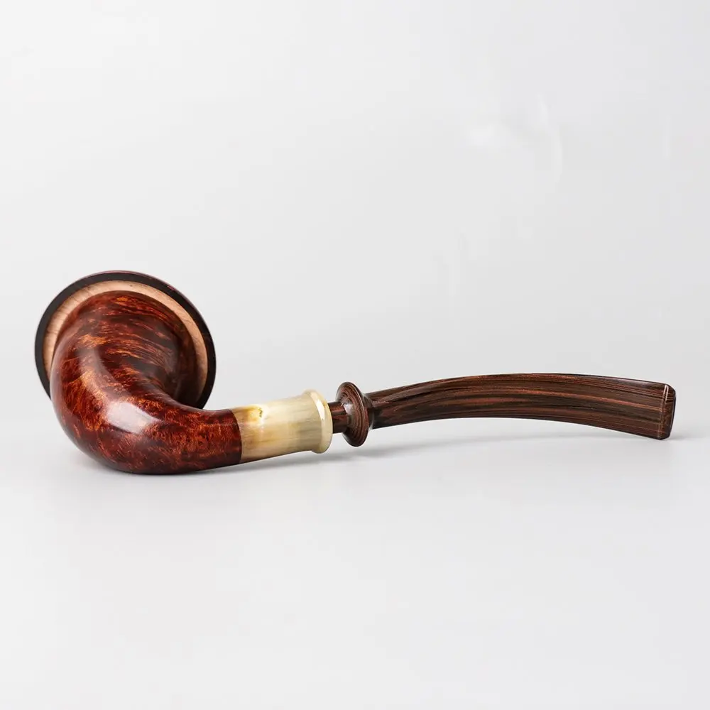 MUXIANG Classic SherlocksHolmes Calabash pipe smoking large curved handle pipe bowl removable briar handmade tobacco pipe