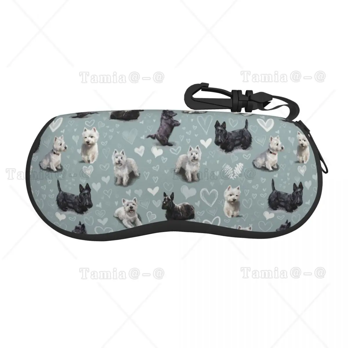 Custom Westies And Scottie Dogs Glasses Case Fashion Scottish Terrier Shell Eyeglasses Case Sunglasses Box