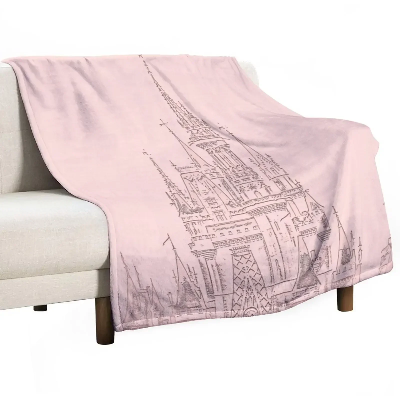 

Rose Gold Magic Castle Carving Throw Blanket Beach For Baby Flannel Blankets