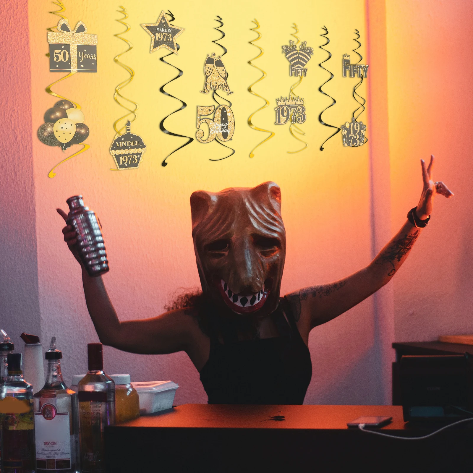 

1Set 50 Birthday Hanging Swirls Decor Birthday Party Ceiling Decorations Hanging Spiral Pendant Party Supplies