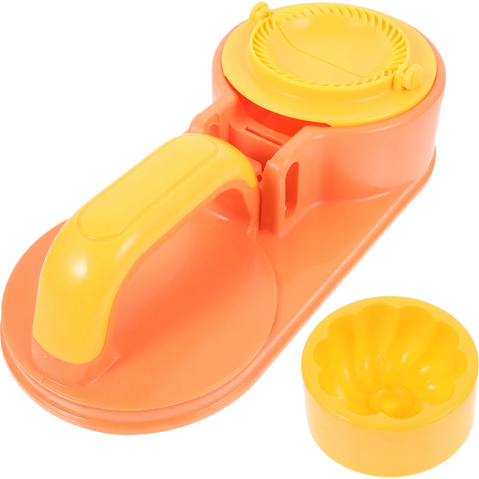 

1 set Kitchen Mold Artifact for Handmade Pastry Bun Making Mould Dough Press Corn Cake Dumpling Orange Lightweight Plastic