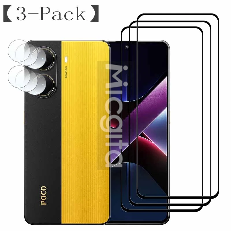 3-Pack UltraShield Protector For Xiaomi POCO X7 Pro Tempered glass film 9H Hardness Easy Installation Soft fiber Lens film