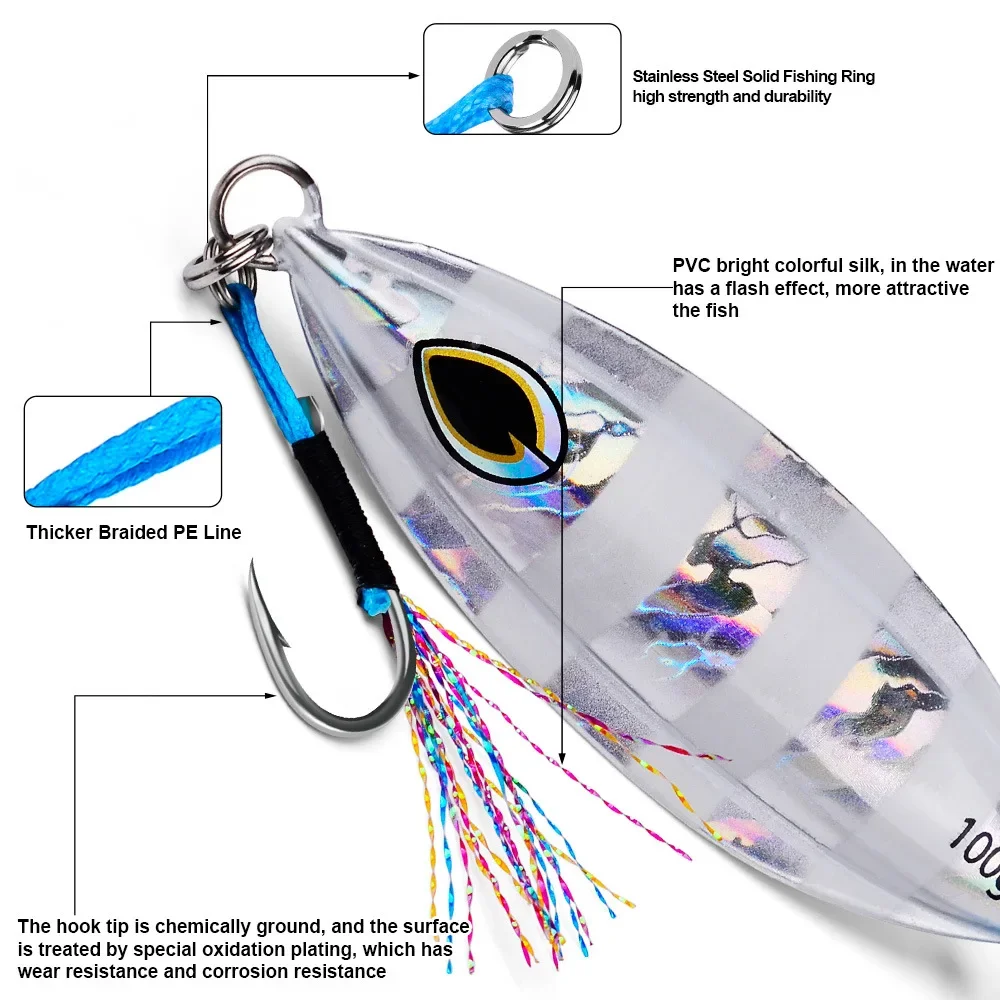 10 قطعة واحدة الرقص الصيد شقة حادة مساعدة هوك الصيد إغراء بطيئة القفز يلقي عالية الكربون الصلب الشائكة ريشة السنانير #5