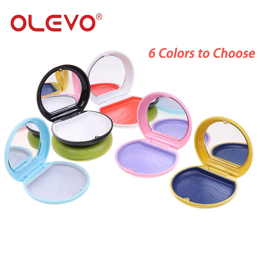 OLEVO Dental Invisible Brace Retainer Box With Mirror Mouth Guard Denture Storage Orthodontic Aligner Case False Teeth Organizer