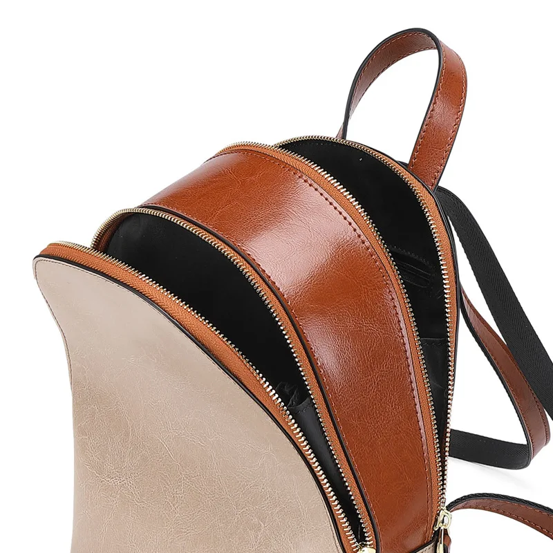 Johnature 2024 nuove donne di moda zaino stile coreano versatile borsa in pelle bovina borse da viaggio in tinta unita per il tempo libero di grande