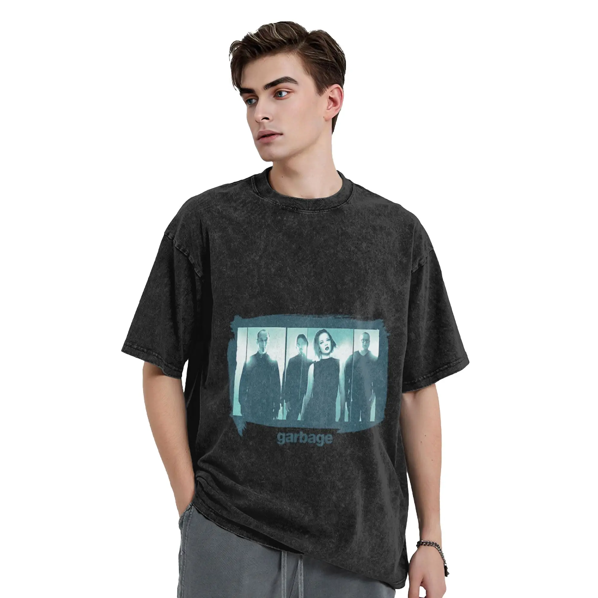 Garbage - Film Band Photo Unique Cool A Washed T Shirt Men's Women's Oversized Cotton Tees Tops