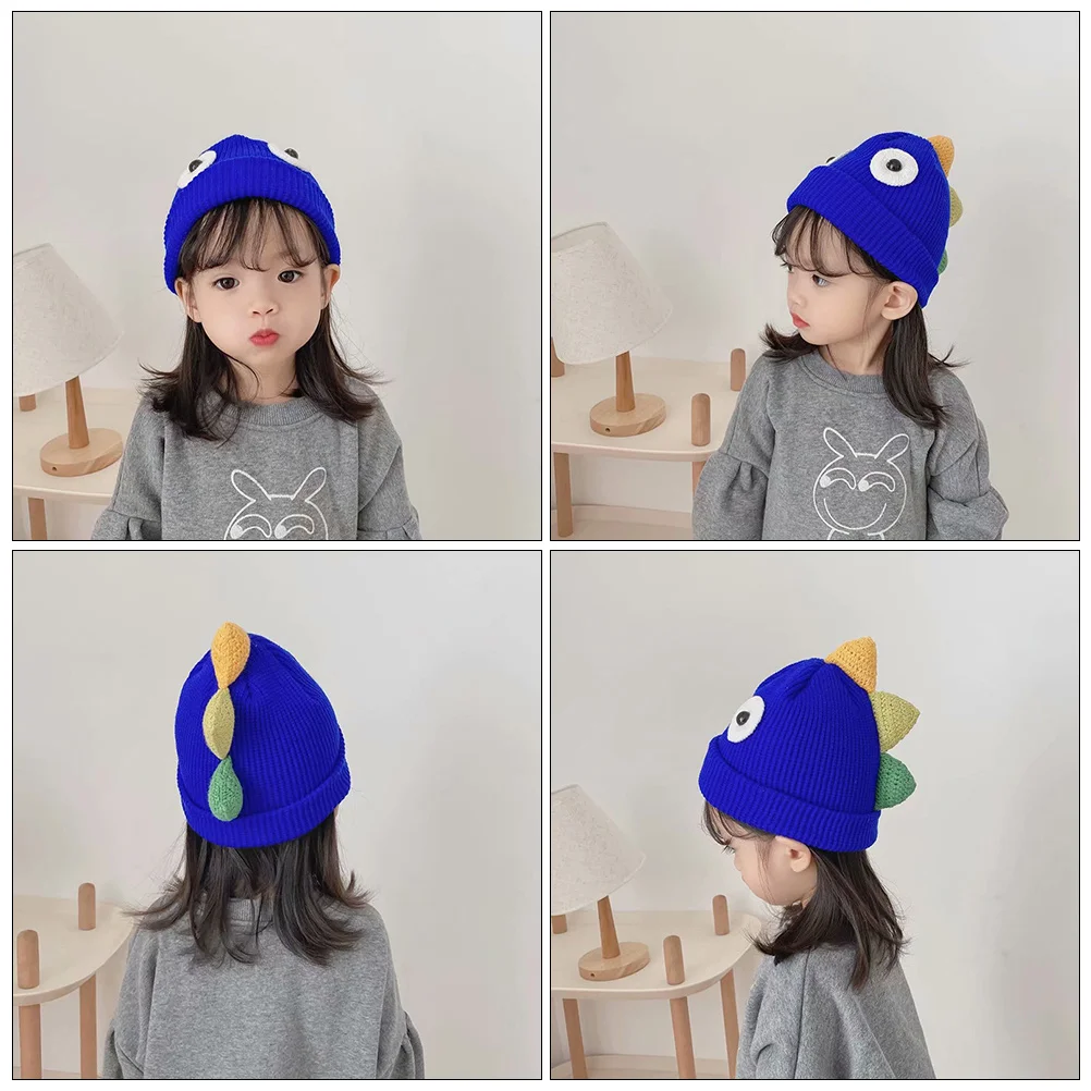 

1Pc Cartoon Dinosaur Design Hat High-Quality Woolen Warm Winter Autumn Kids Stylish Chic Birthday Present