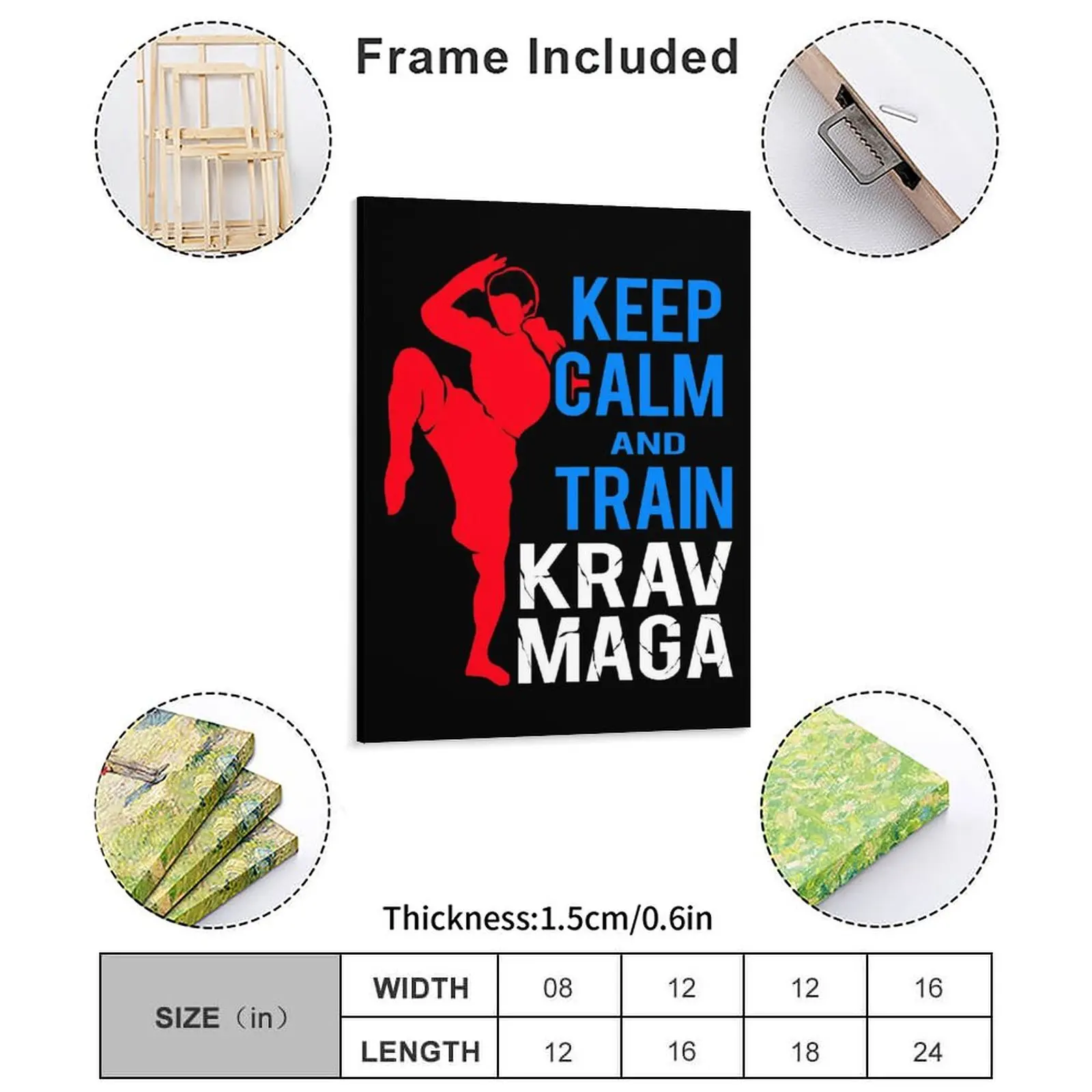 Krav Maga Keep Calm Canvas Painting Poster Vintage Wall Decor Pub Plates Print Garage Framed Wall Paintings