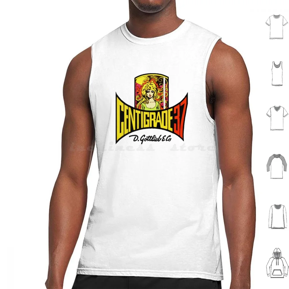 Centigrade 37 Tank Tops Vest Sleeveless Game Arcade Games Vintage Memories Retro Gottlieb Williams Breastbone Ball