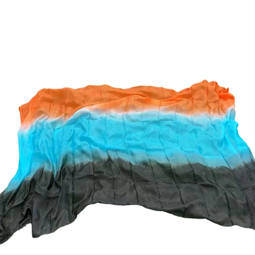 Imagen 1 del producto Velos de seda para danza del vientre, 100% de seda auténtica, accesorios de bailarina ligeros, bufanda para lanzar a mano, accesorio de traje de danza Oriental de adoración, 250cm