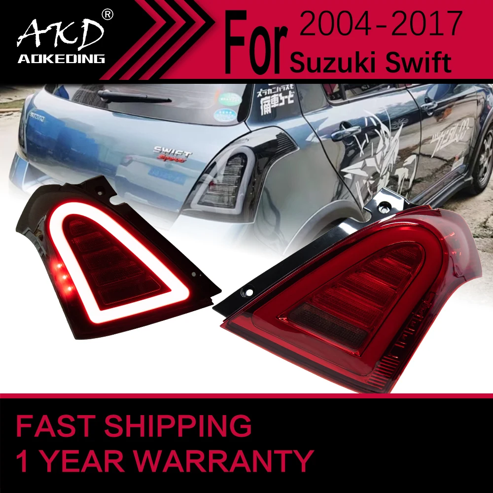 

Автомобильный Стайлинг задний фонарь для Suzuki Swift 2004-2017 Swift светодиодный задний фонарь светодиодный динамический указатель поворота тормозной задний ход авто