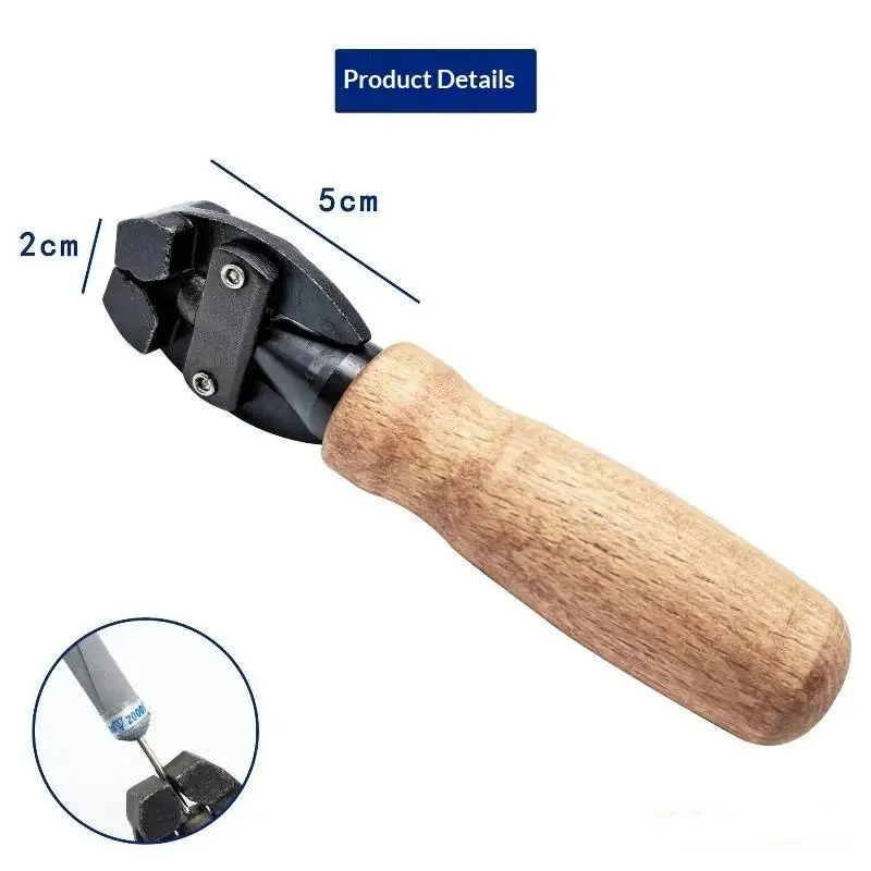 Handheld Rotating Clamp Vise with Non-slip Wooden Handle for DIY Jewelry Making Goldsmith Benchwork Repair