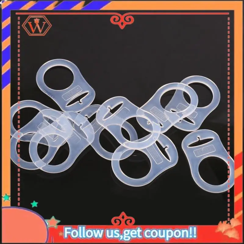 

Durable 30 Pcs Button Silicone Ring Mam Pacifier Holder Mannequin Clip Adapter Transparent