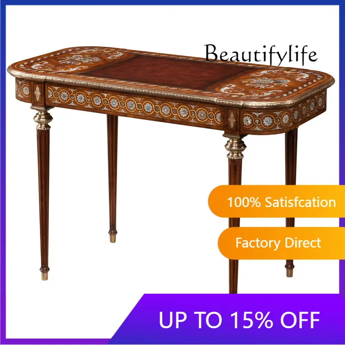 

Nordic Mahogany Dresser Classical European Writing Desk Inlaid Shell Desk X