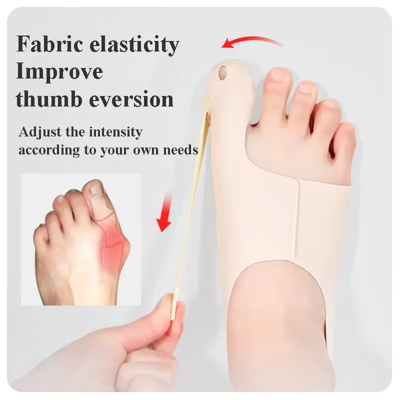 1pair Toe Separator Hallux Valgus Bunion Corrector Orthotics Feet Bone Thumb Adjuster Correction Pedicure Sock Straightener