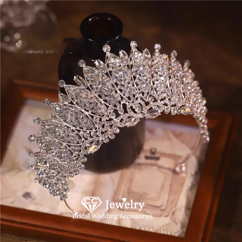 CC Bridal Crown Women Accessories Wedding Headbands Engagement Baroque Tiaras 100% Handmade Crystal Coronets Prom Dress AN451
