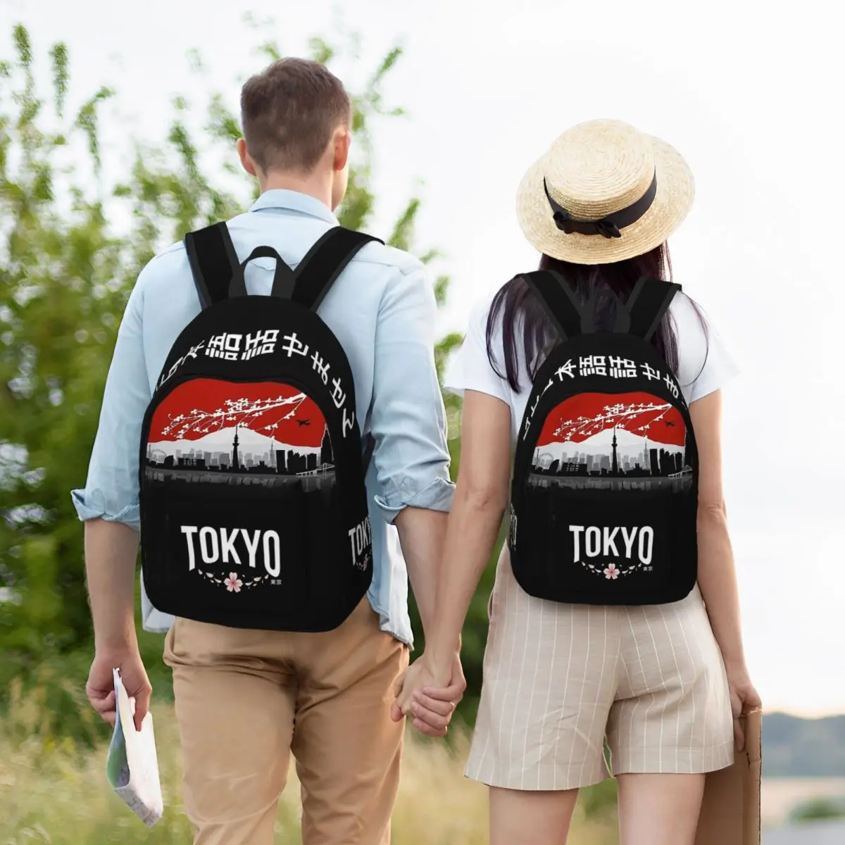 Tokyo日本のピンセット男性用バックパック女性用ファッションハイスクールハイキングデイパックハーディングチェアユニバーキャンバスバッグポケット付き