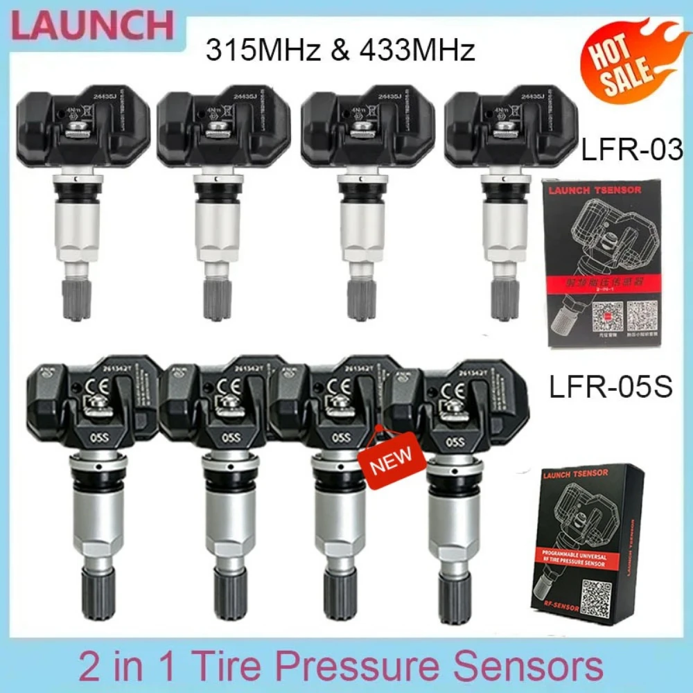 LAUNCH X431 2 en 1 herramienta de reparación de neumáticos con Sensor RF 315/433MHz TPMS Sensor de presión de neumáticos probador trabajo de programación con i-TPMS/CRT5011E