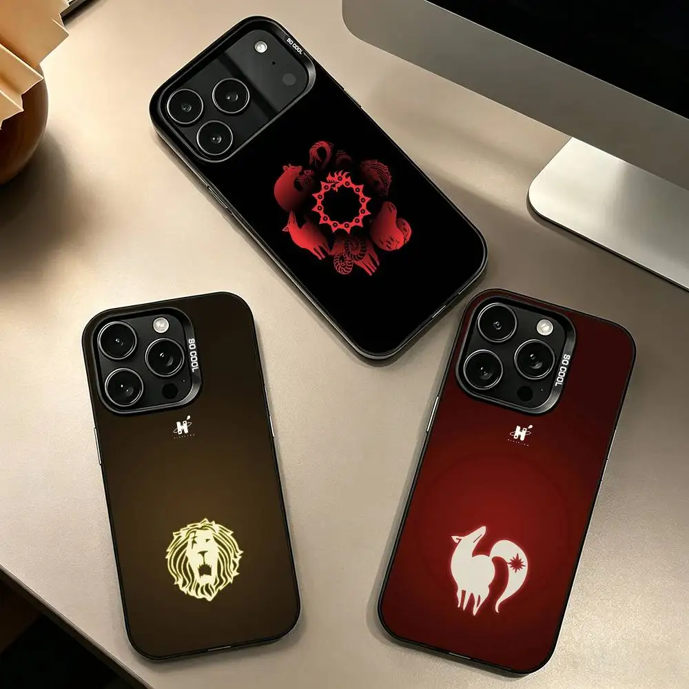 

Anime The Seven Deadly Sins Gift Phone Case For iPhone 17,16,15,14,13,12,11 Plus,Pro Max,XS,Colored Silver Plated Inside Cover