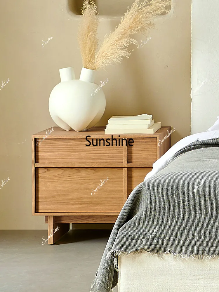 Nordic solid wood modern minimalist bedside bedroom locker