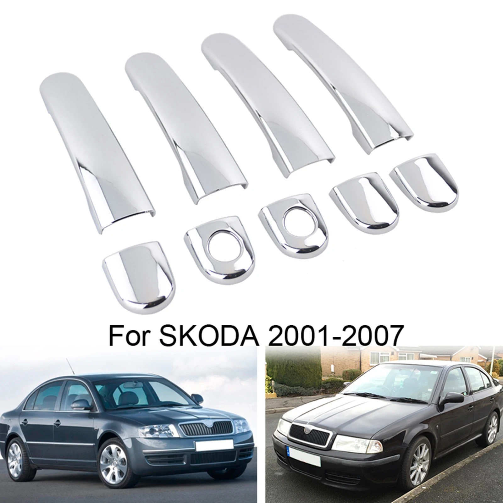 Chrome Door Handle Protective Covering Cover Trim For Vw Passat Golf Mk4 Polo Jetta Skoda Octavia Fabia Superb Seat Ibiza Leon