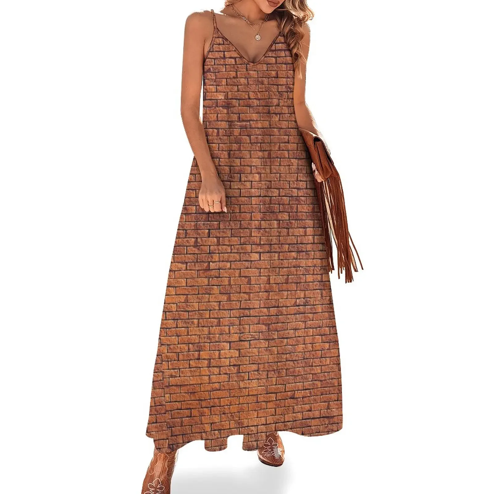 

Brown Brick Wall Sleeveless Dress Women's summer dress summer clothes for women dresses for womens Dress