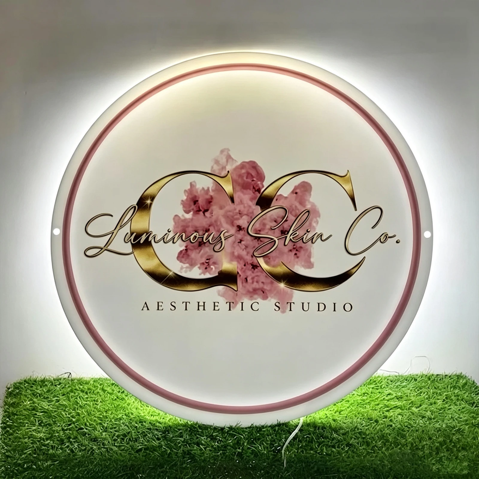 Custom Personalized Circle Acrylic Business Logo Sign  Hair Salon Cafe Bar Welcome Sign Round Front Door Sign Name Sign Decor
