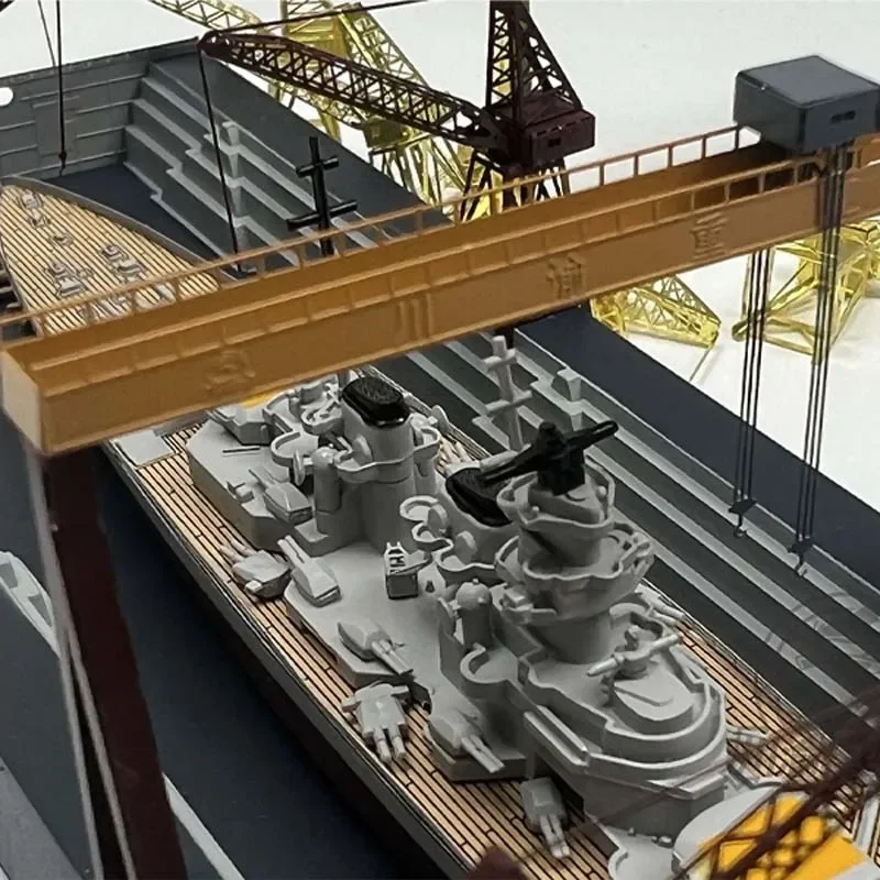 1/2000 Battleship Assembled Model Set Dry Dock Set H42 Kurfürst Warship DIY Handmade Ship Model Decoration Gift