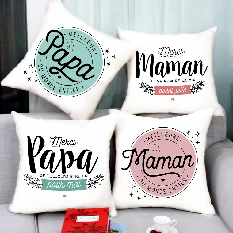 

Best mom & dad In The World Printed Pillowcase Sofa Cushion Cover Simple Pillow Case Decor Throw Pillows festive birthday Gifts