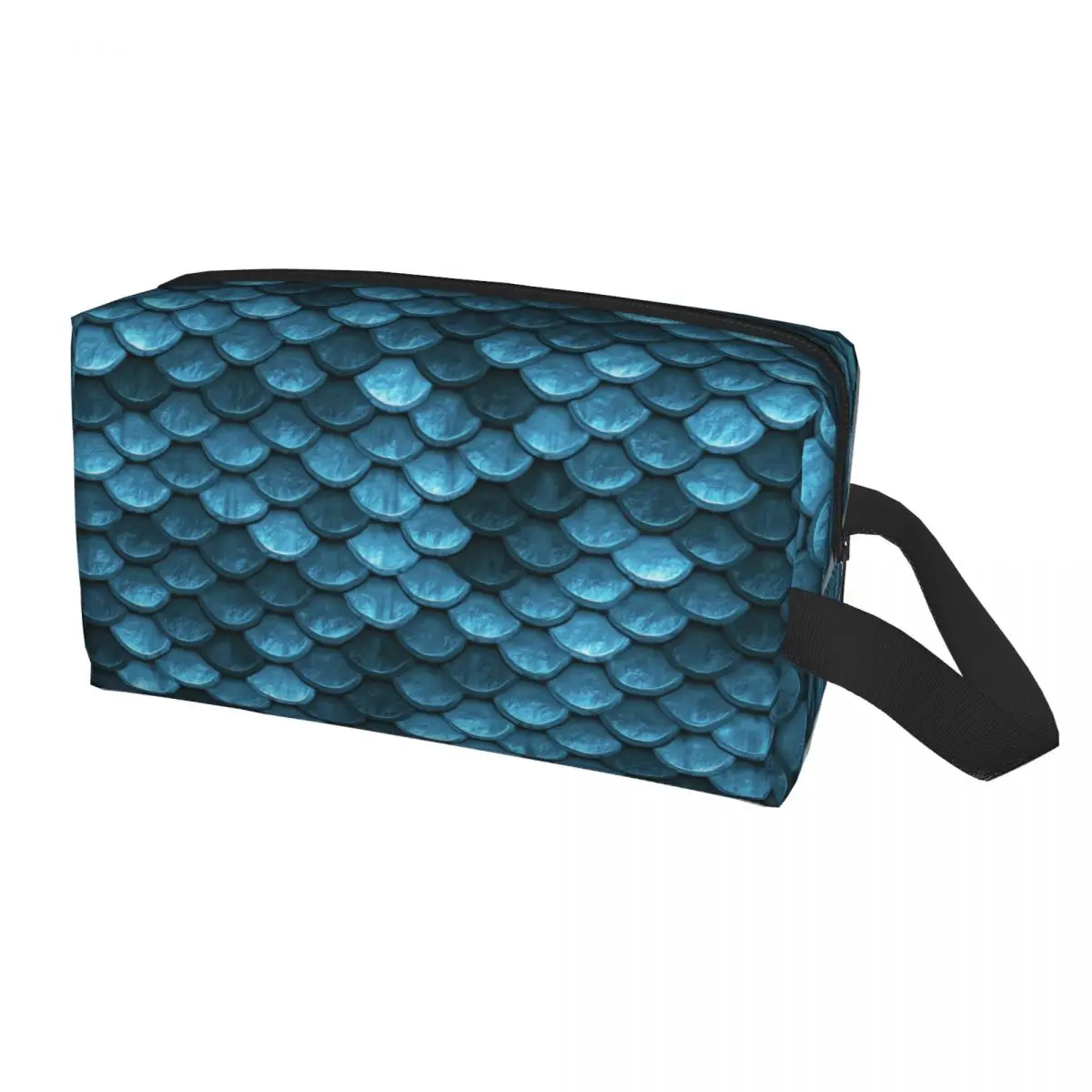 Travel Beautiful Blue Teal Mermaid Toiletry Bag Portable Fish Scales Cosmetic Makeup Organizer Women Storage Dopp Kit Case