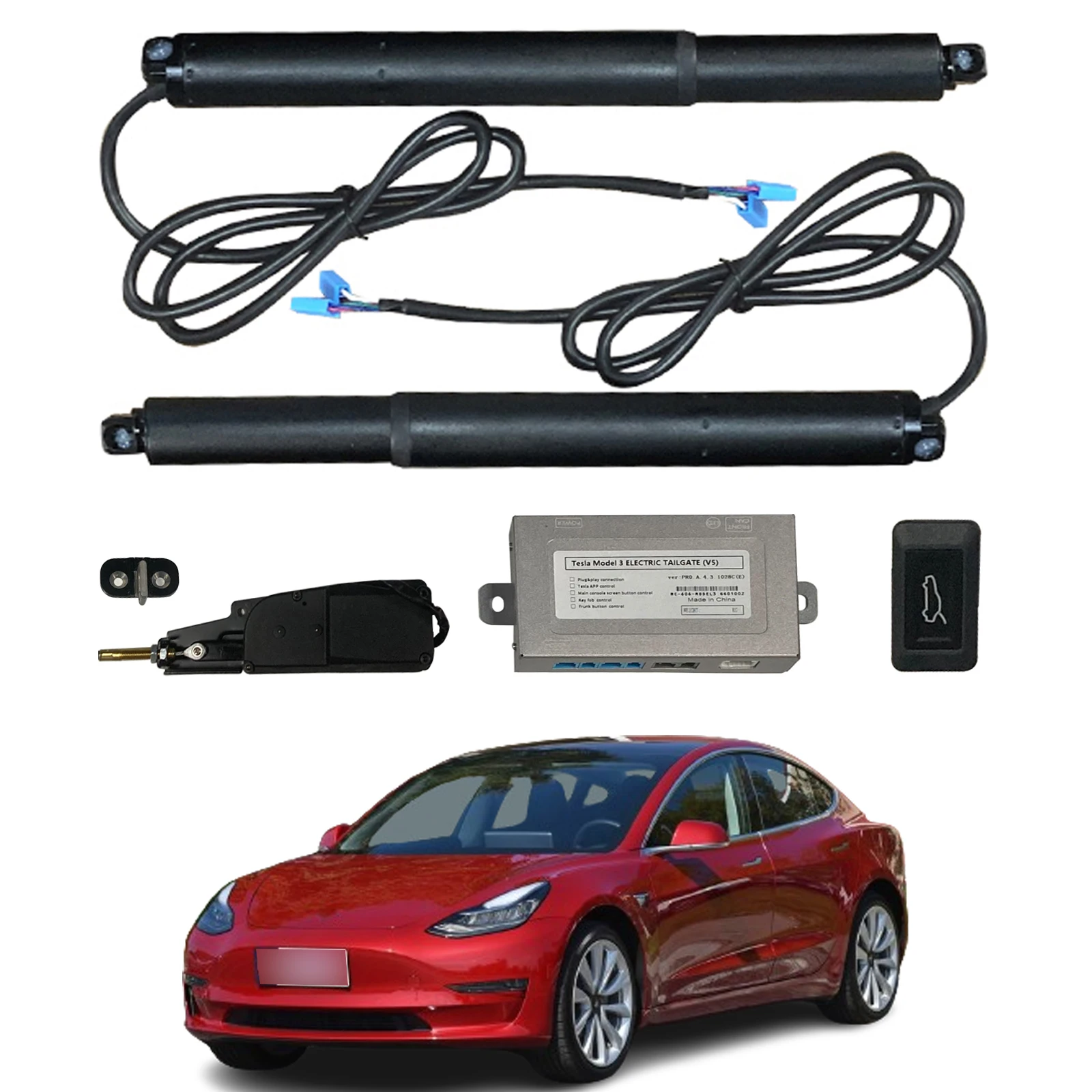 Elektrisches Heckklappen-Set für Tesla Model 3 2016–2020, Power-Heckklappe, Hintertür, Heckklappe, Streben, Auto, Kofferraum, Kofferraumdeckel, Stoßdämpfer