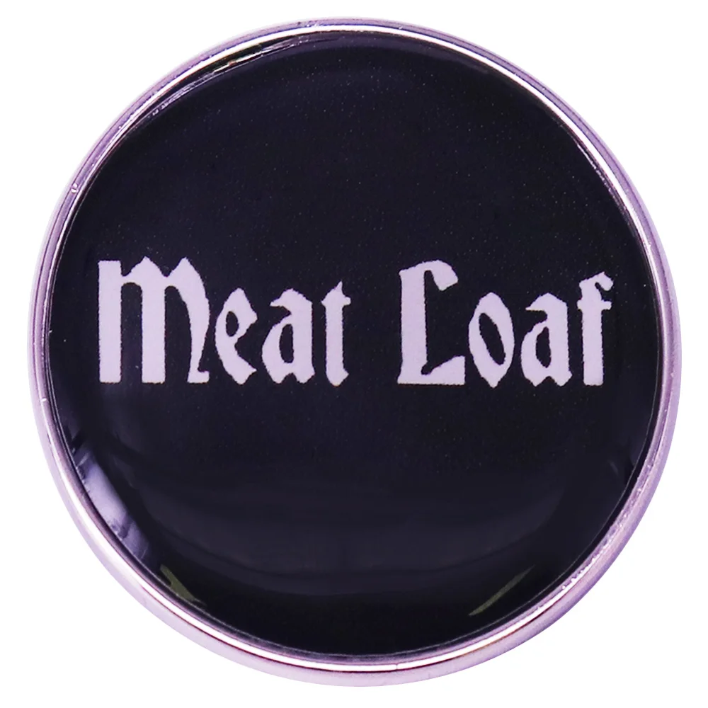 Meat Loaf The Band Rock Classic vintage crystal black background Badge Pin